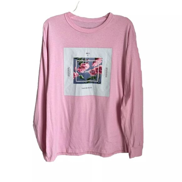Taylor Swift Pink AWESOME! Long Sleeve T-shirt Concert Merch with Misprint - Picture 1 of 6
